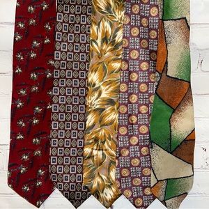 Lot‎ of 5 designer ties - Dior, Missoni, Valentino, Balmain, de la Renta